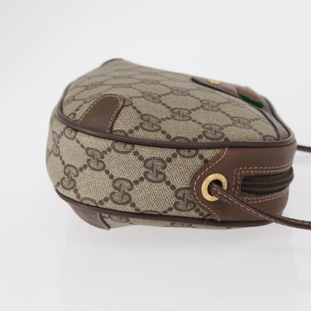 Authentic GUCCI GG Supreme Web Sherry Line Bag PVC Beige Gold 156 02 066 - Picture 11 of 16